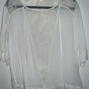 Sheer White Floral Blouse